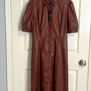 Elegant Brown Midi Dress NWT